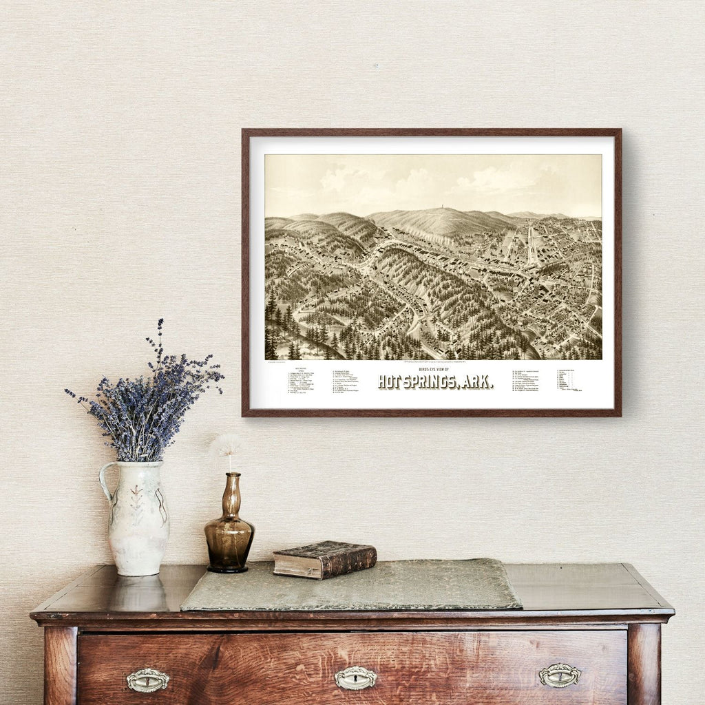 Vintage Map of Hot Springs, Arkansas 1888