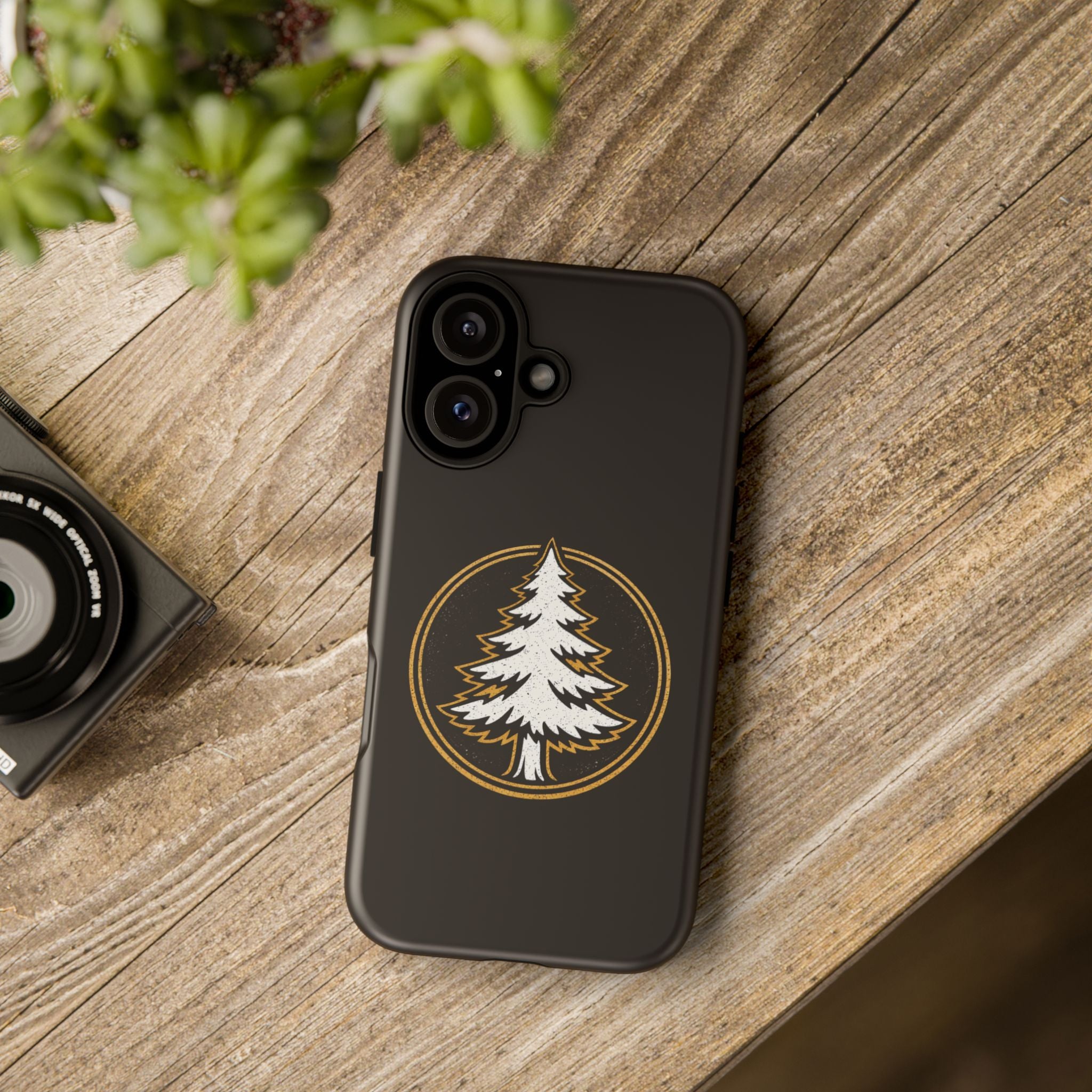 Pine Emblem Tough Phone Case — Black Protective iPhone Cover