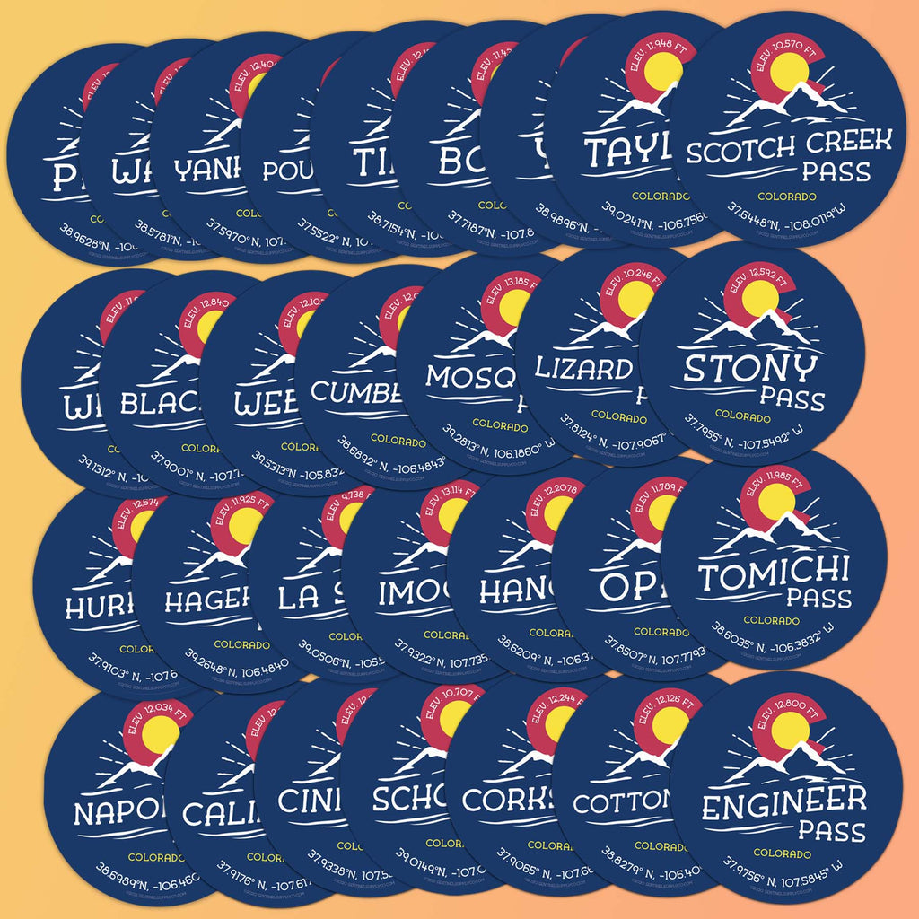 Tin Cup Pass Colorado Stickers