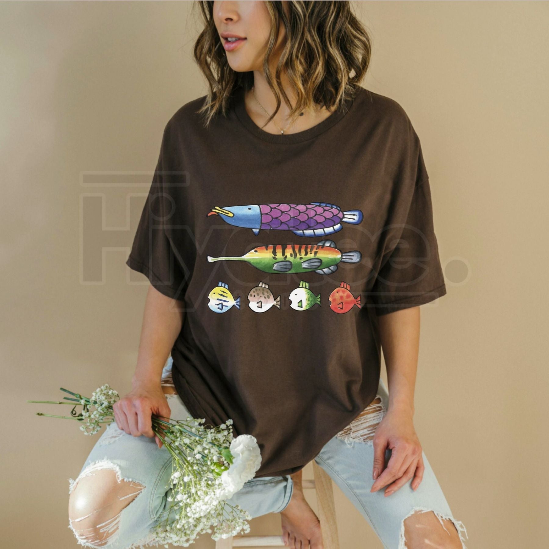 Nintendoodle Fish Lineup Tee – Retro Nintendo Art Style Funny Gaming Doodle T-Shirt