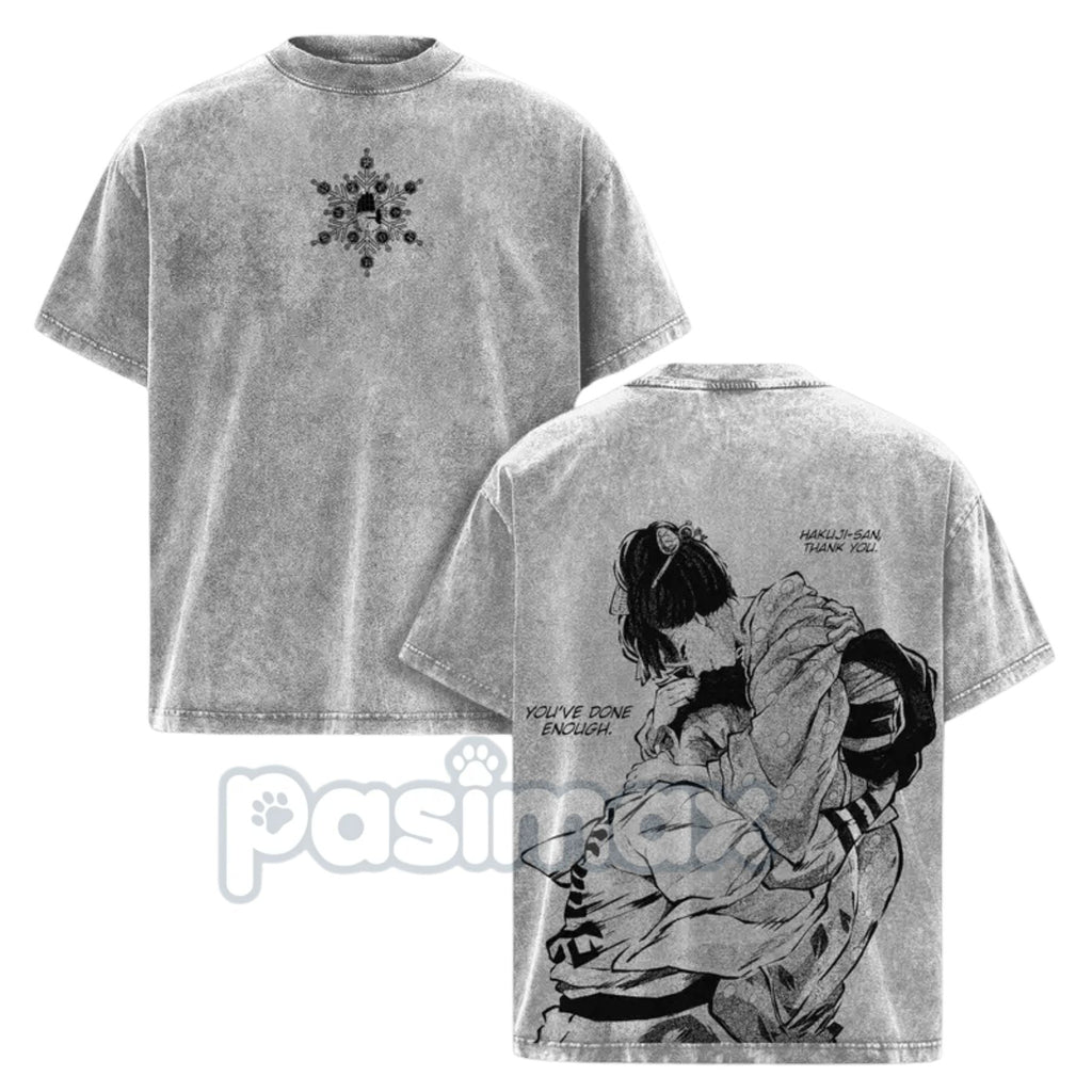 Akaza vs. Koyuki Demon Slayer T-Shirt – 2-Sided Washed Cotton Graphic Tee, Oversized Anime Manga
