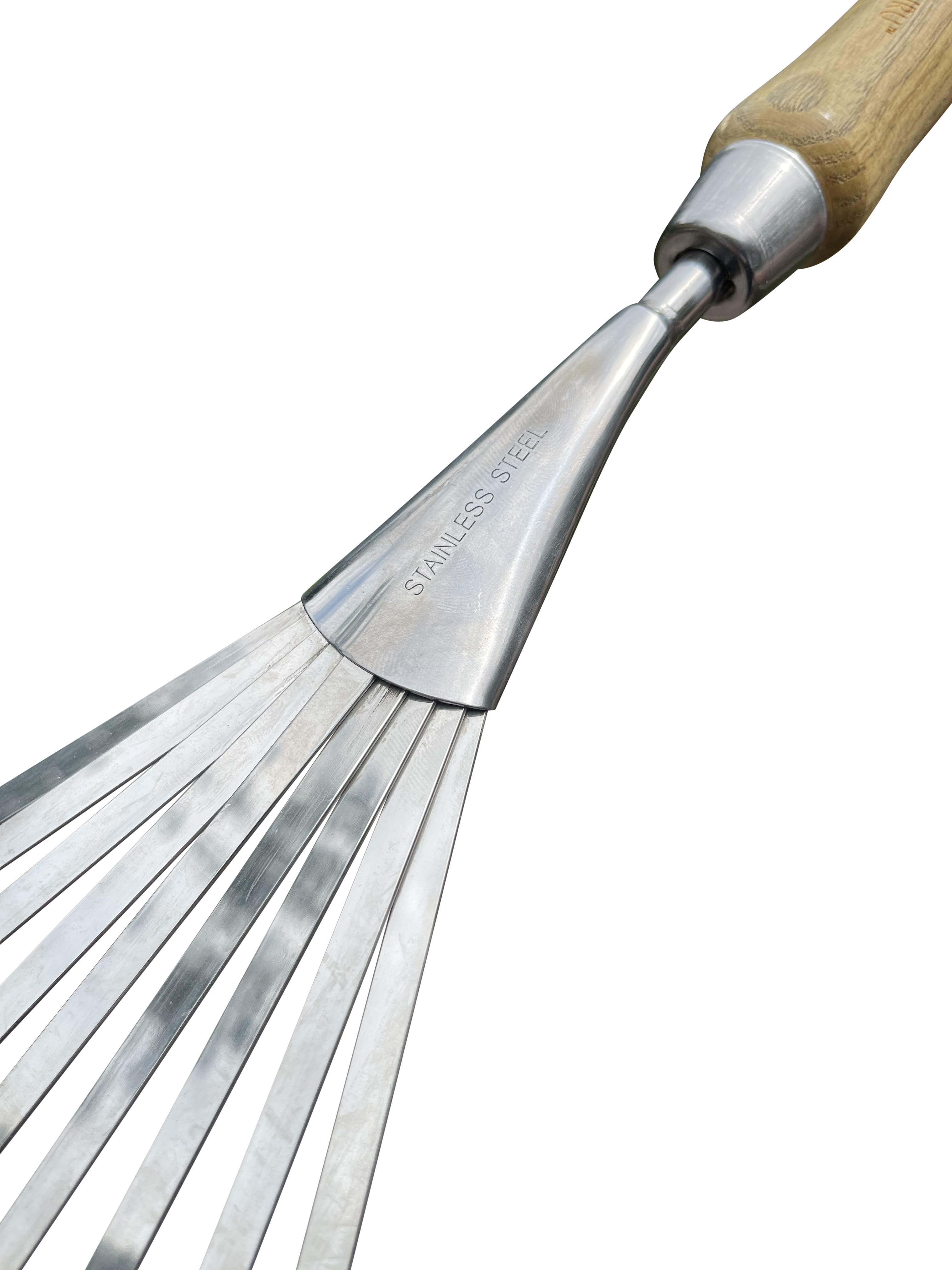 Stainless Steel Garden Hand Rake (classic wood handle)