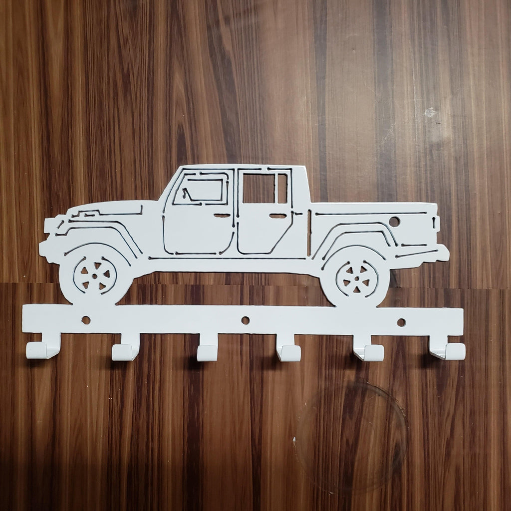 Jeep Gladiator Keychain Rack – Steel Wall Mounted Offroad Truck Organizer
