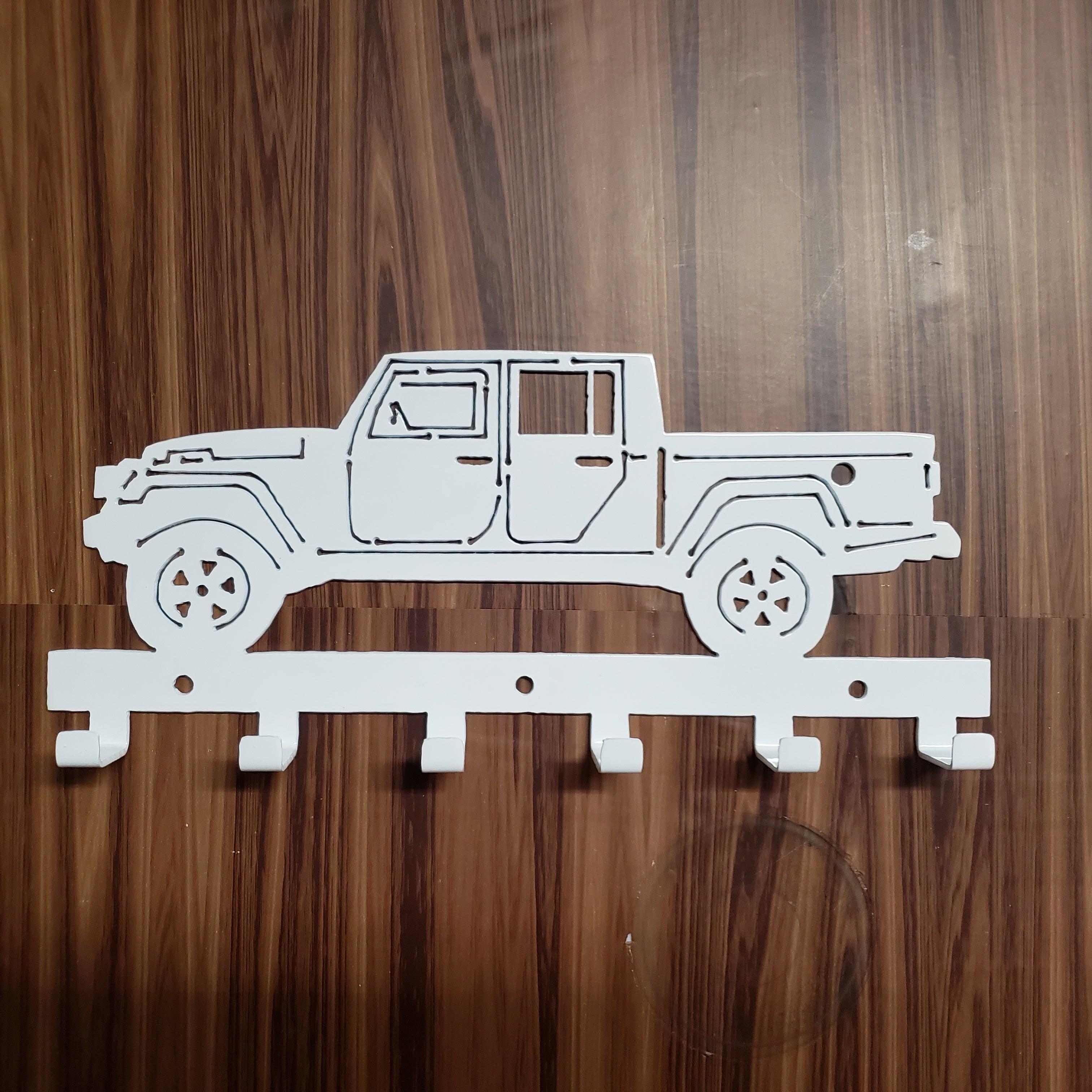 Jeep Gladiator Keychain Rack – Steel Wall Mounted Offroad Truck Organizer