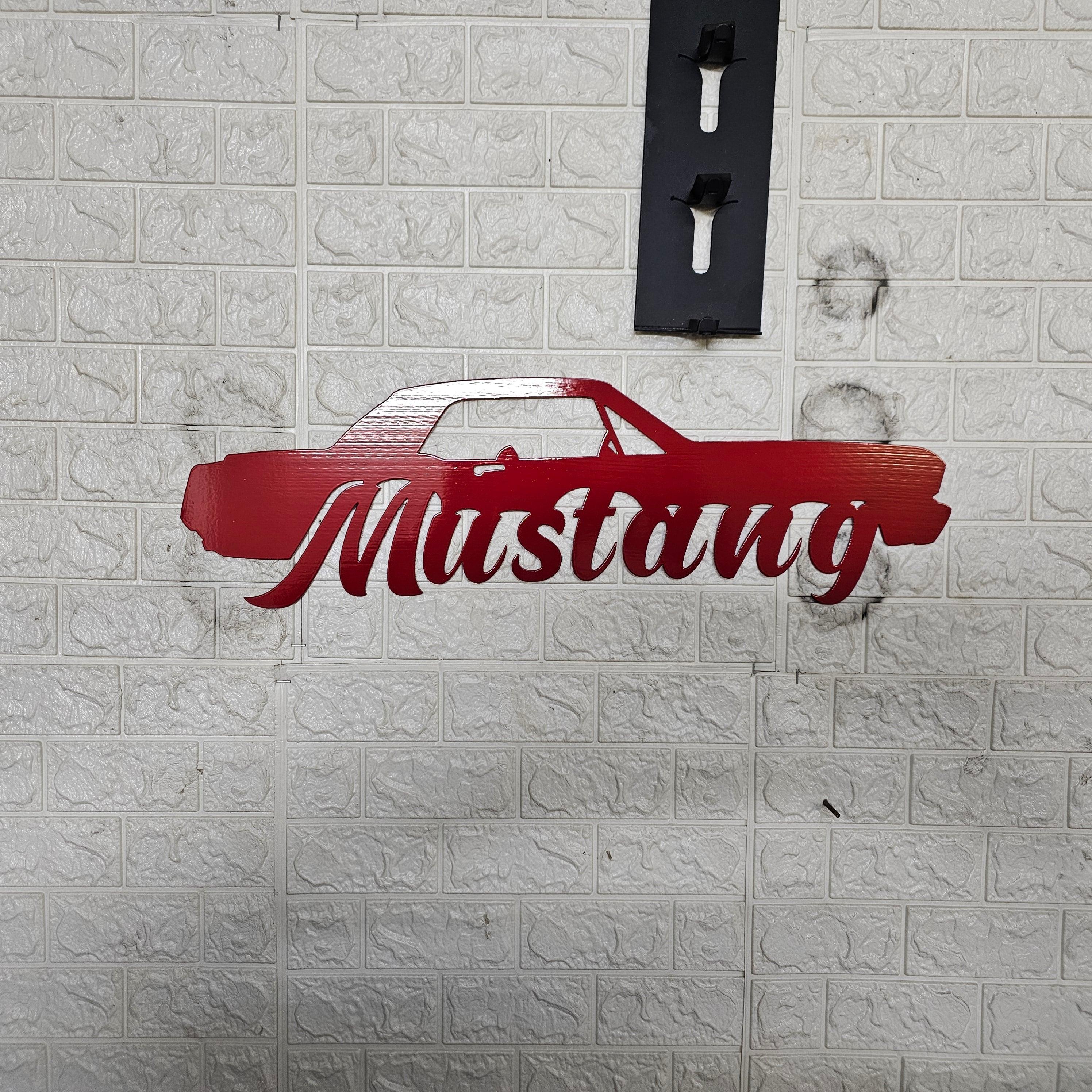 Classic Coupe Mustang Metal Wall Art – Vintage Car Silhouette Decor for Garage, Office, or Mancave, Custom Powder Coated Steel