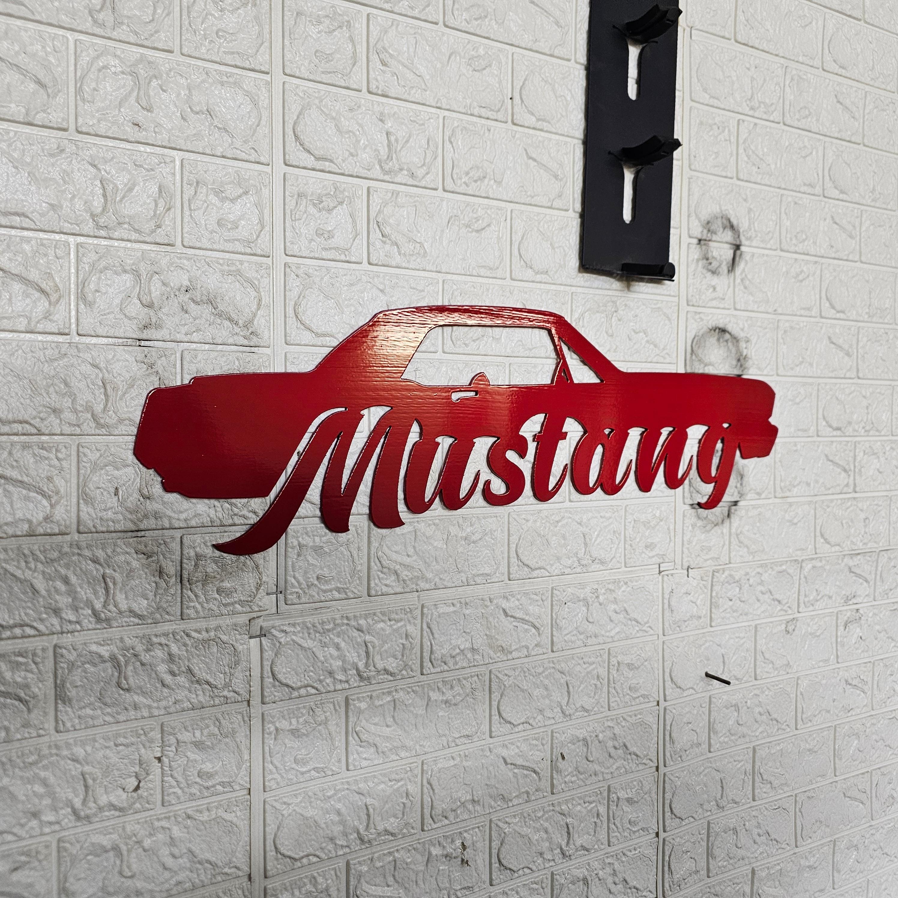 Classic Coupe Mustang Metal Wall Art – Vintage Car Silhouette Decor for Garage, Office, or Mancave, Custom Powder Coated Steel