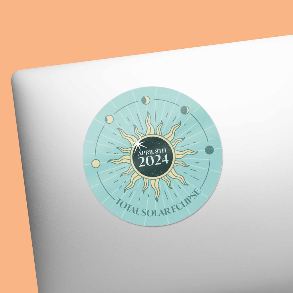 2024 Solar Eclipse Sticker, Mint Green