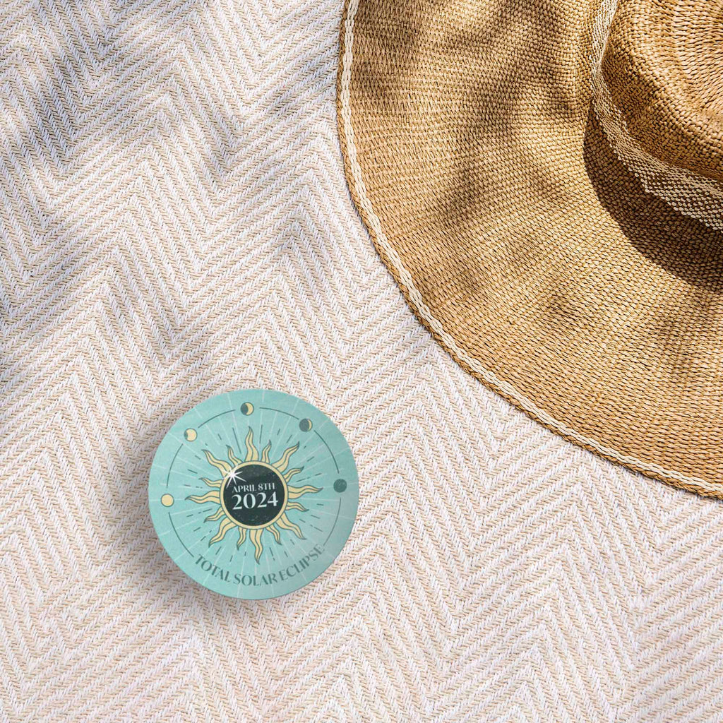 2024 Solar Eclipse Sticker, Mint Green