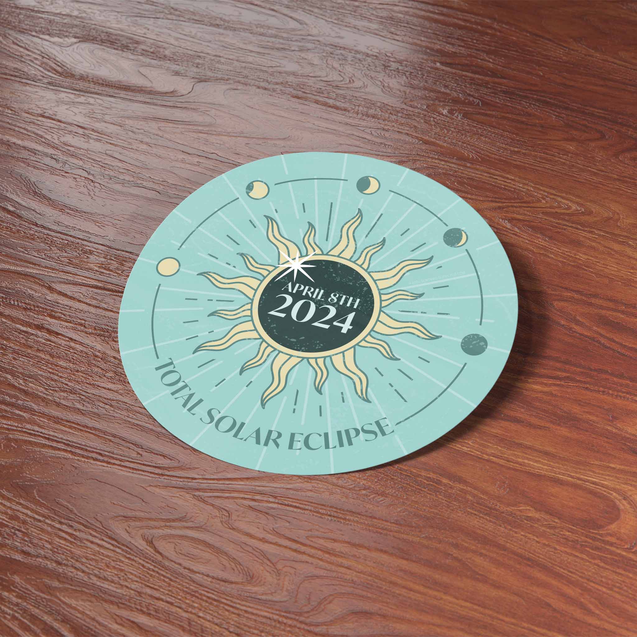 2024 Solar Eclipse Sticker, Mint Green