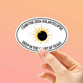 2024 Texas Solar Eclipse Sticker, White Oval
