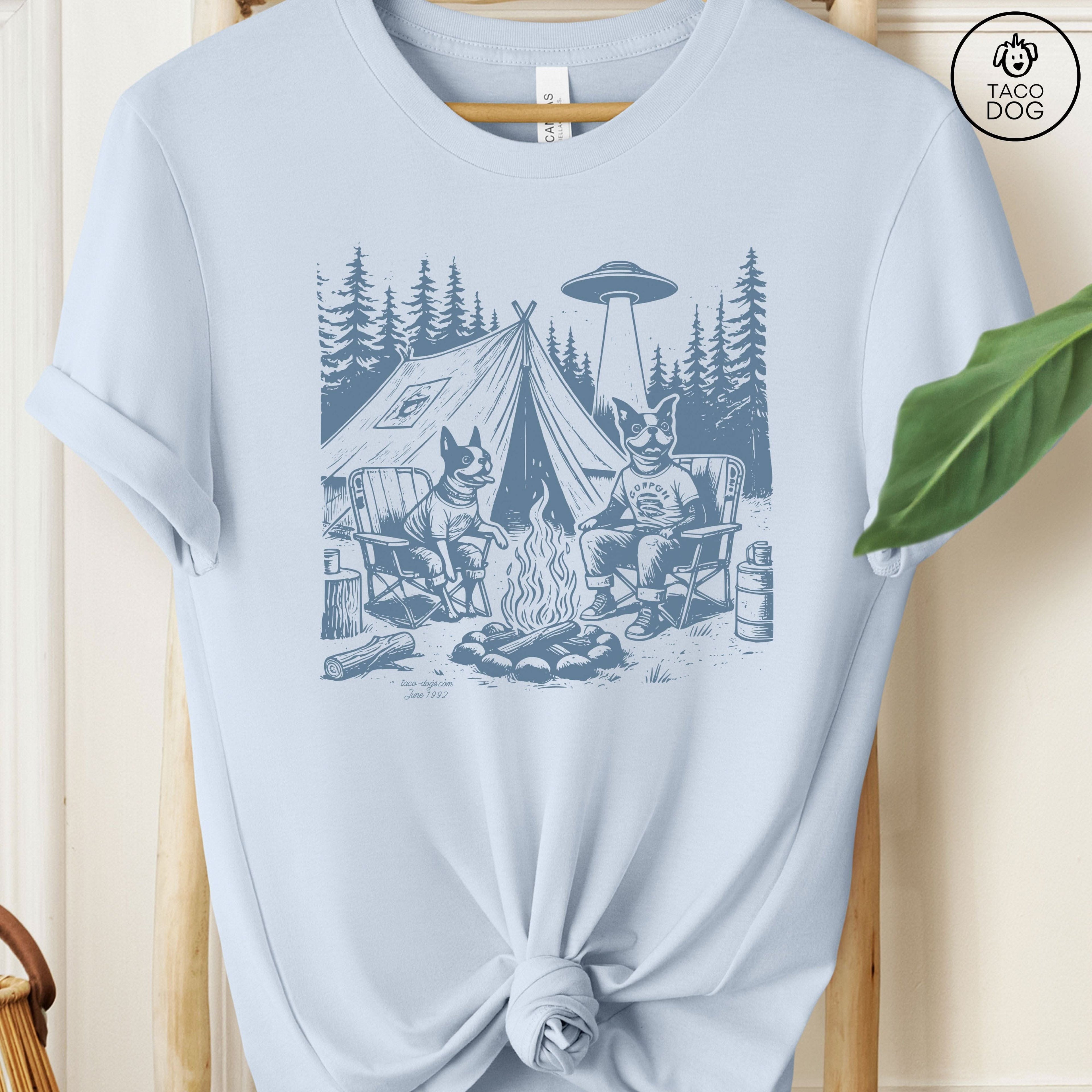 Boston Terrier Camping T-Shirt