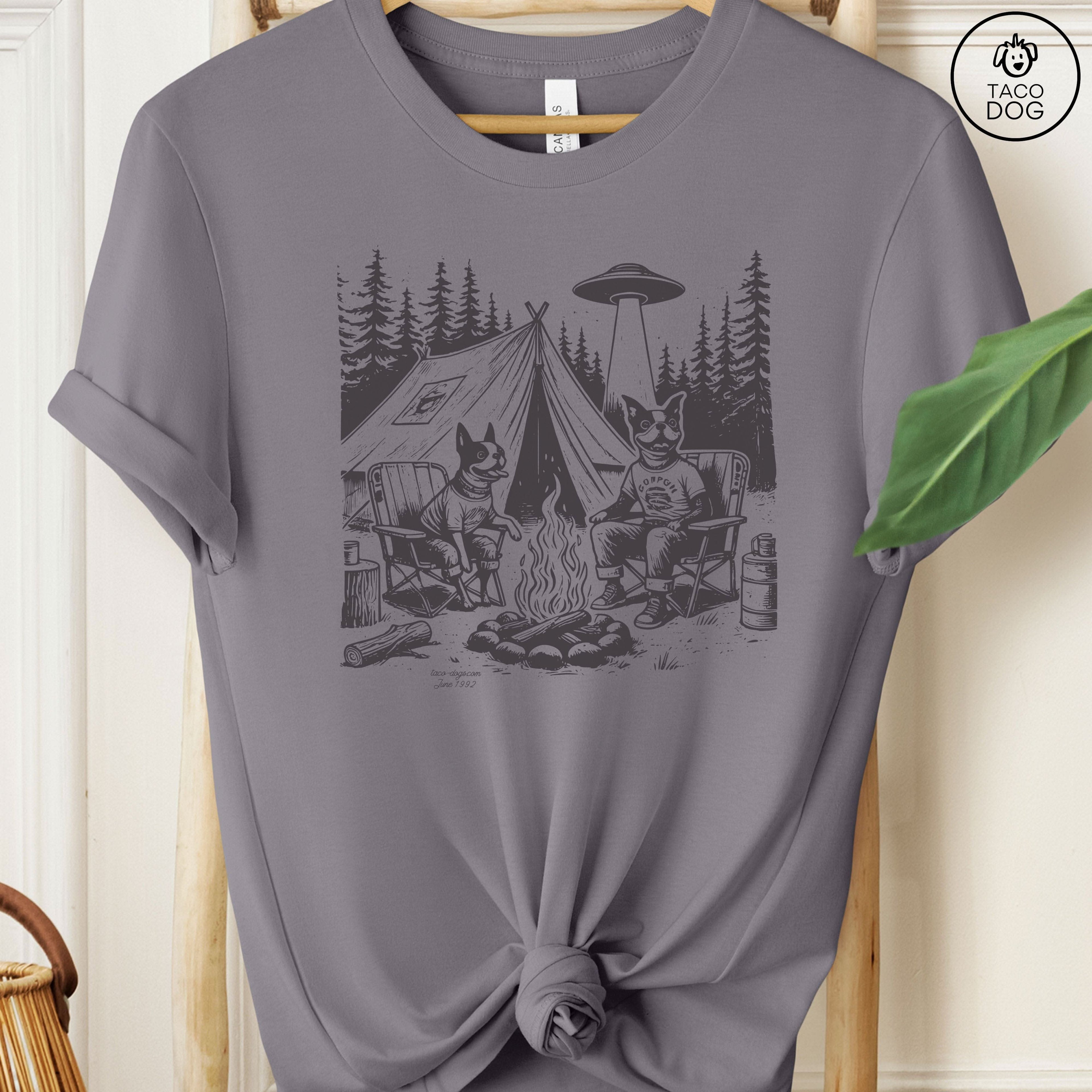 Boston Terrier Camping T-Shirt