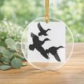 Acrylic Ornament — Flying Ducks Silhouette Holiday Decoration