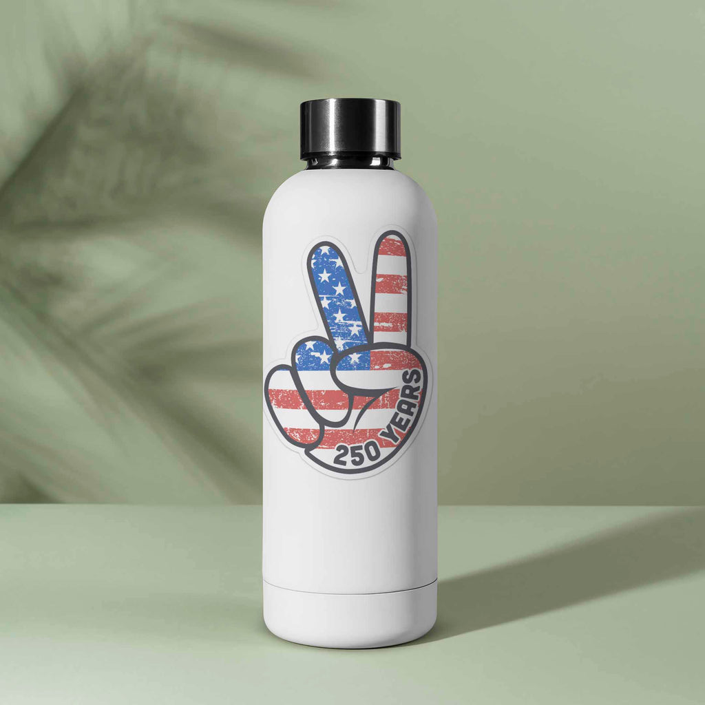 250th Anniversary American Flag Peace Sign Sticker - Cool Patriotic USA Decal
