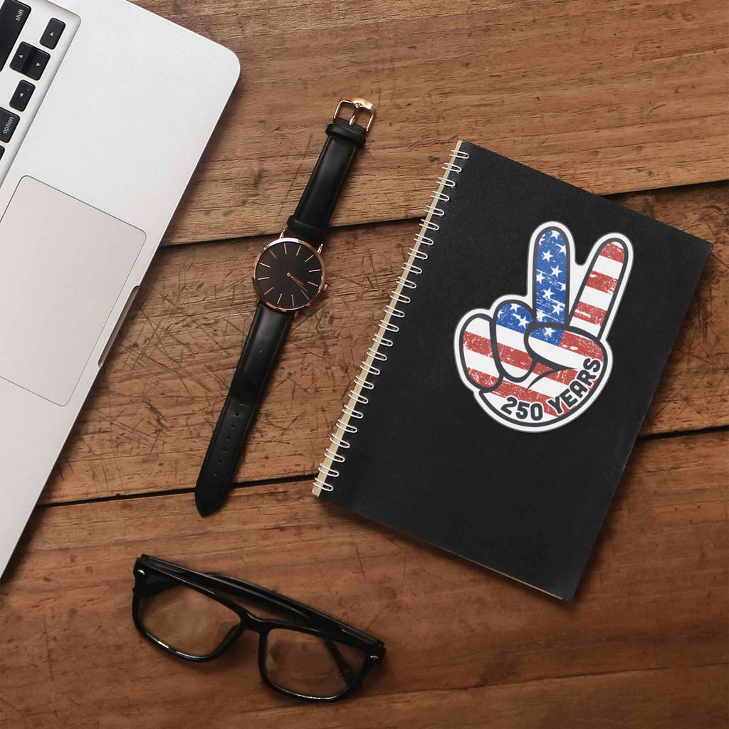 250th Anniversary American Flag Peace Sign Sticker - Cool Patriotic USA Decal