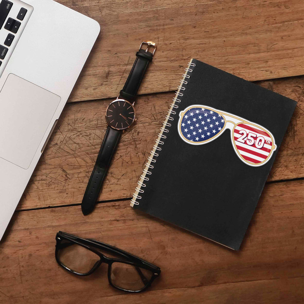 250th Anniversary American Flag Sunglasses Sticker - Cool Patriotic USA Decal
