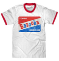 Topps Bazooka Bubble Gum Ringer T-Shirt- Red and White