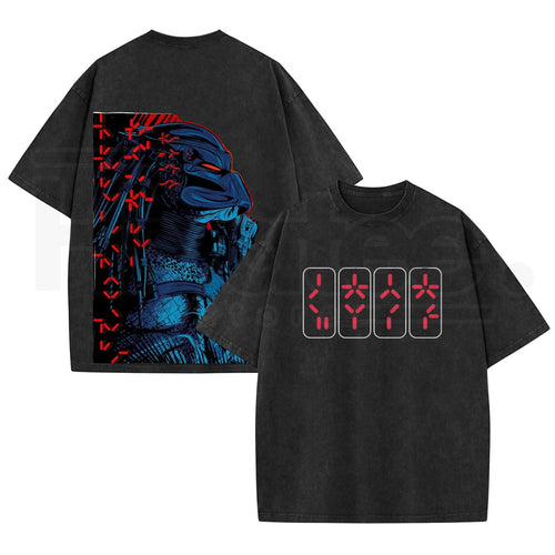 "The Predator" 1987 Classic Horror Movie Vintage Washed Tee – Retro Sci-Fi Action Streetwear