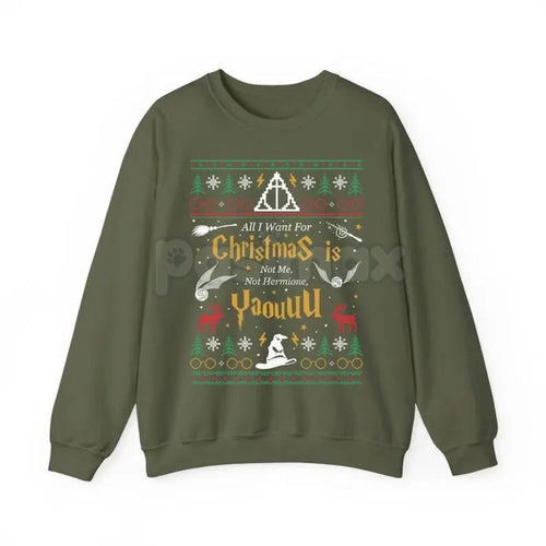 "All I Want for Christmas Is Not Me" Ugly Sweatshirt | Funny Women Xmas Crewneck | Self-Deprecating Holiday Sweater | Ironic Gag Gift