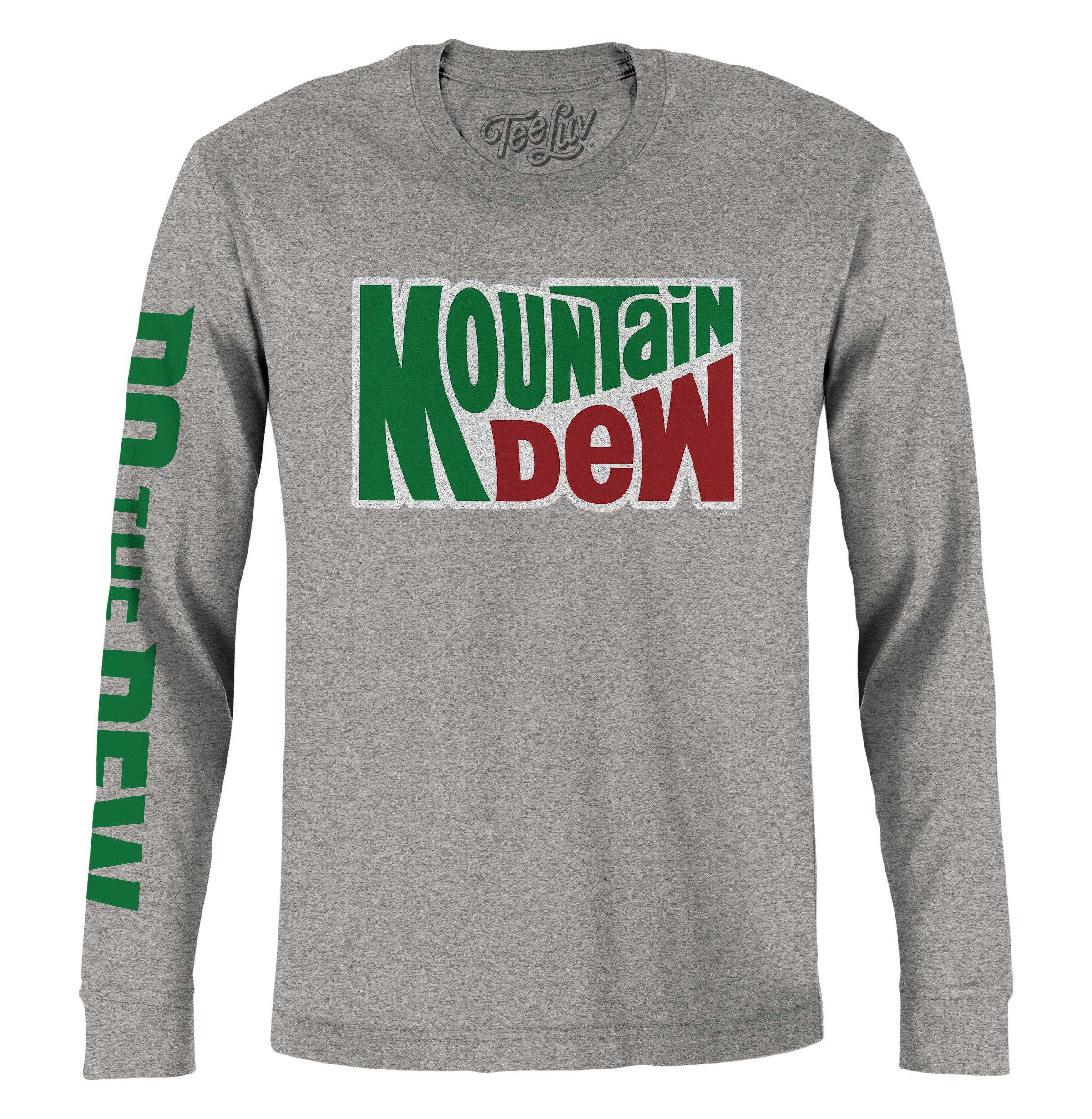 Mountain Dew Do The Dew Sleeve Print Long Sleeve T-Shirt - Gray