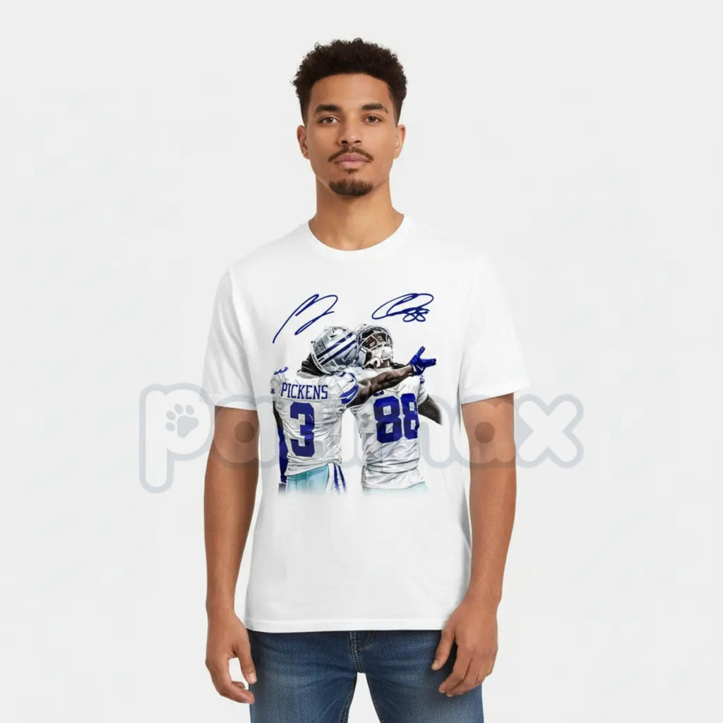 CeeDee Lamb & George Pickens Graphic T-Shirt - NFL Superstar Wide Receiver Tee, Football Fan Apparel, Dynamic WR Duo Gift