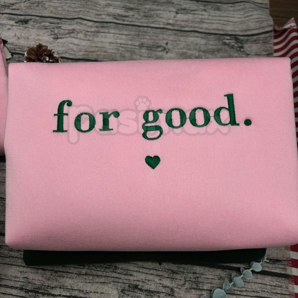 Wicked "For Good" Embroidered Crewneck – Elegant Broadway Tribute Sweatshirt