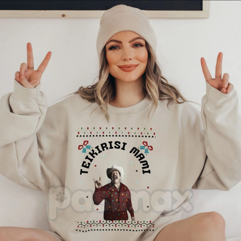 Teikirisi Mami Sweatshirt | Funny Spanglish Quote Jumper | Latina Mom Life Gift | Relaxed Tropical Vibe Crewneck