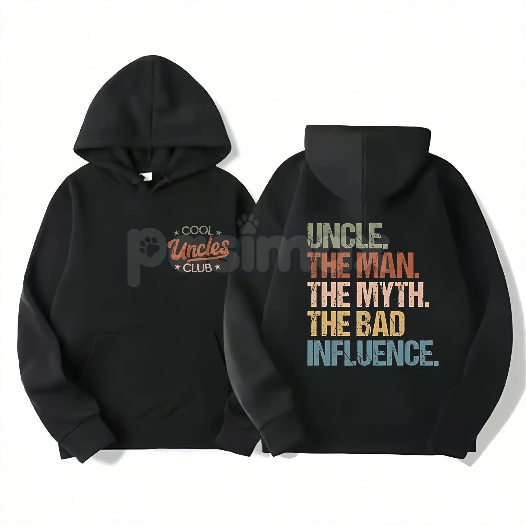 Cool Uncles Club: "The Man Myth Bad Influence" Double Sides Shirt – Funny Graphic Tee, Sweatshirt & Hoodie