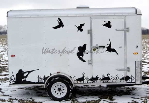 Goose Trailer Decal - Goose Trailer Decal Hunting Field Scene 9000