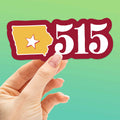 Ames Iowa 515 Area Code Sticker - Cute Midwest Decals