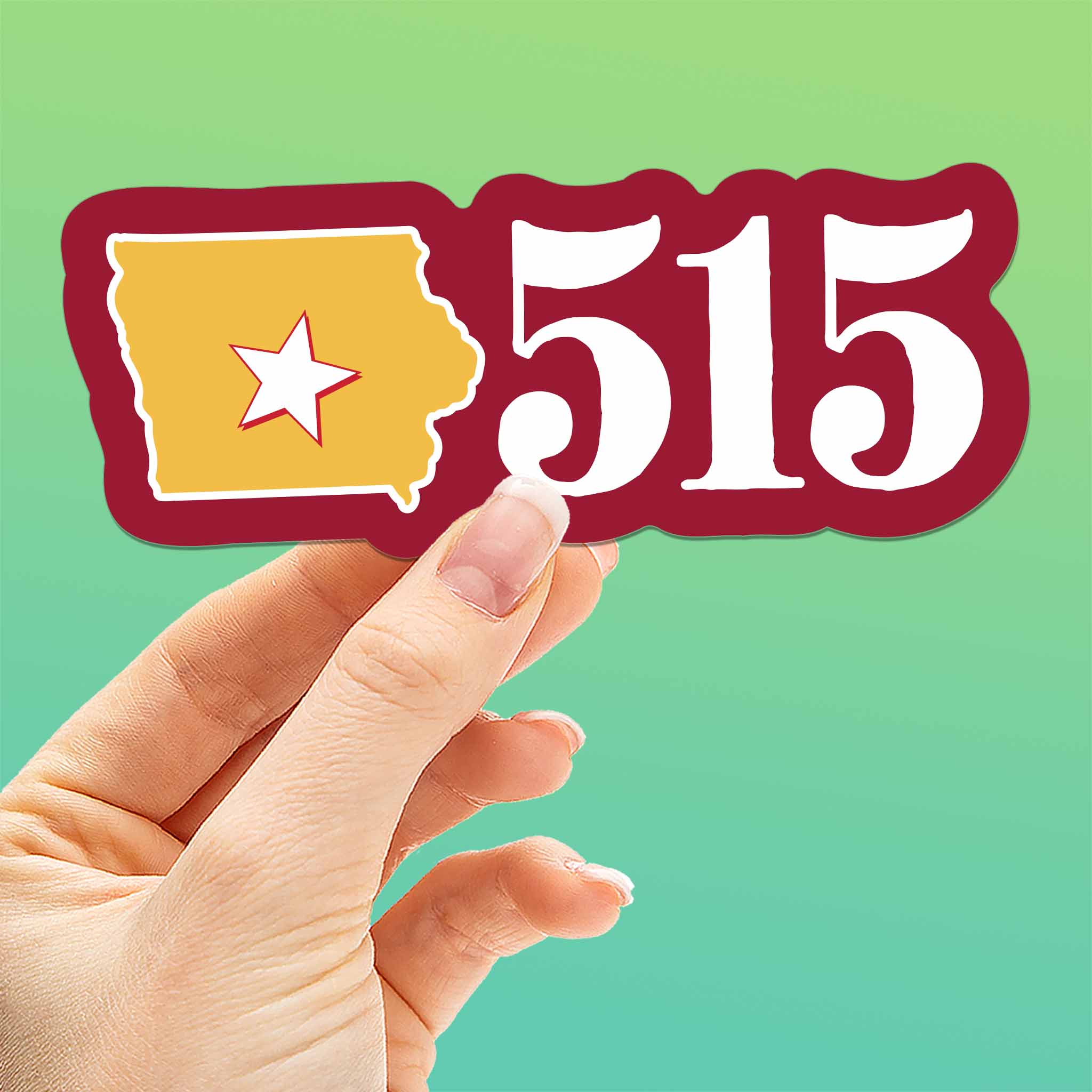 Ames Iowa 515 Area Code Sticker - Cute Midwest Decals