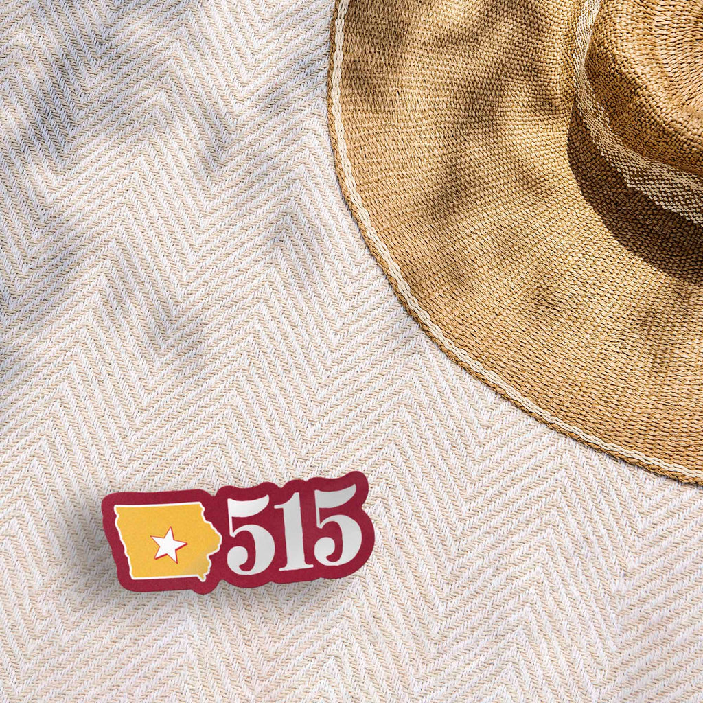 Ames Iowa 515 Area Code Sticker - Cute Midwest Decals