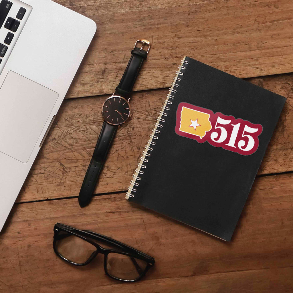 Ames Iowa 515 Area Code Sticker - Cute Midwest Decals