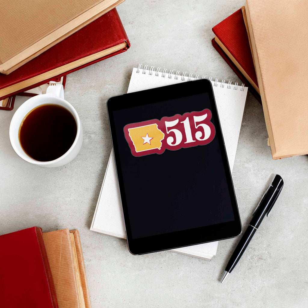 Ames Iowa 515 Area Code Sticker - Cute Midwest Decals