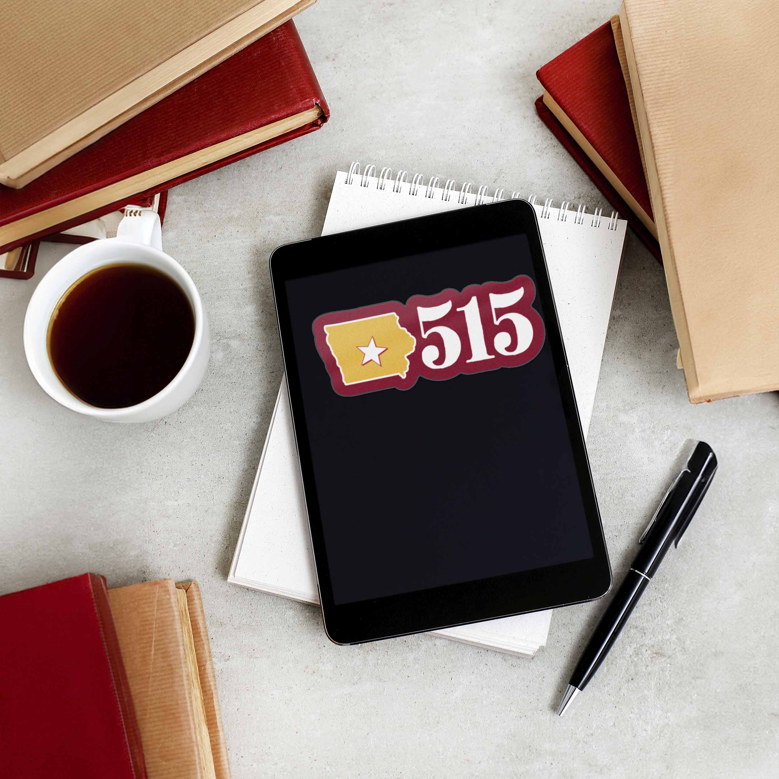 Ames Iowa 515 Area Code Sticker - Cute Midwest Decals