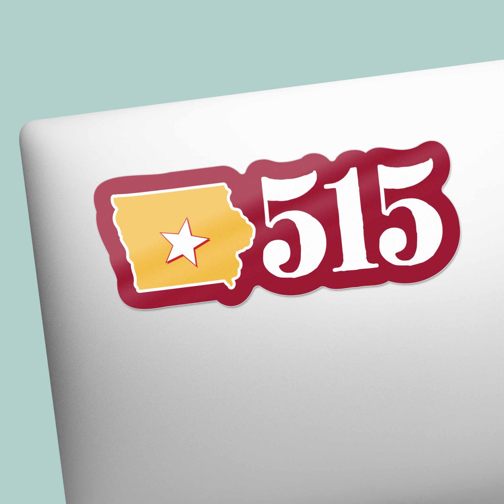 Ames Iowa 515 Area Code Sticker - Cute Midwest Decals