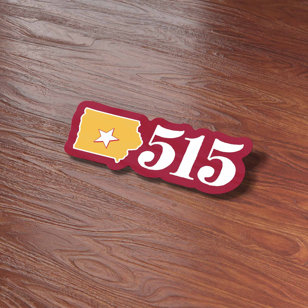 Ames Iowa 515 Area Code Sticker - Cute Midwest Decals