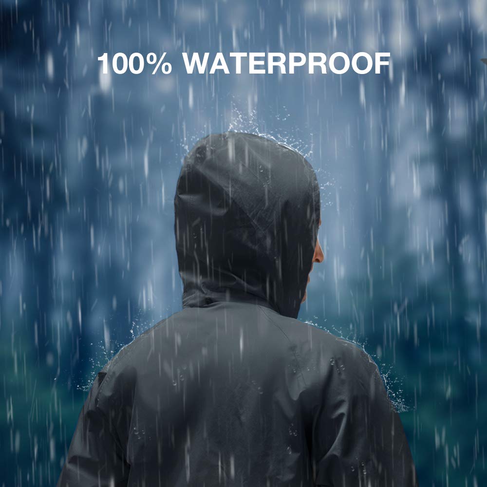 TIDEWE Rain Suit, Waterproof Breathable Lightweight 2 Pieces Rainwear