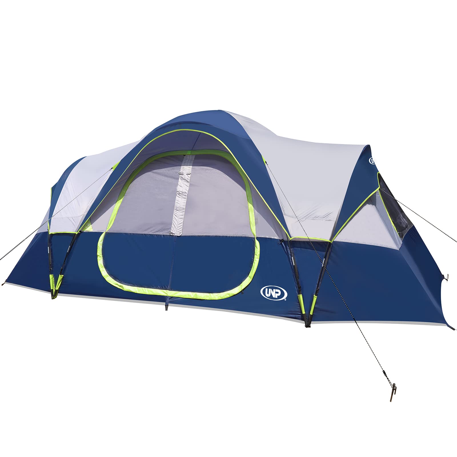 UNP Camping Tent 10-Person-Family Tents, Parties, Music Festival Tent, Big, Easy Up, 5 Large Mesh Windows, Double Layer, 2 Room, Waterproof, Weather Resistant, 18ft x 9ft x78in