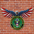 Custom Personalized Brave Eagle Metal Sign - Gift Idea For Veteran