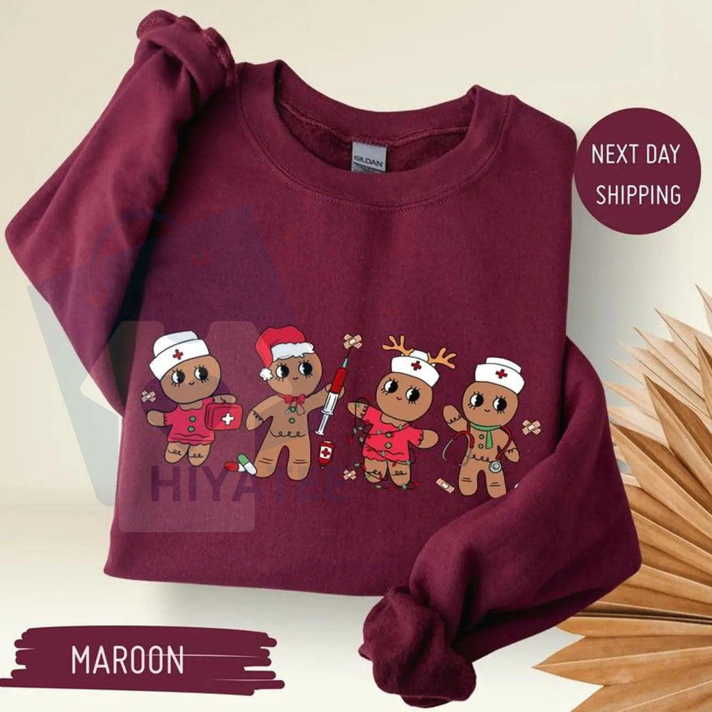 Christmas Nurse Gingerbread Sweatshirt: Trending Unisex Graphic, Casual Outfit, Perfect Xmas Gift For Men And Women