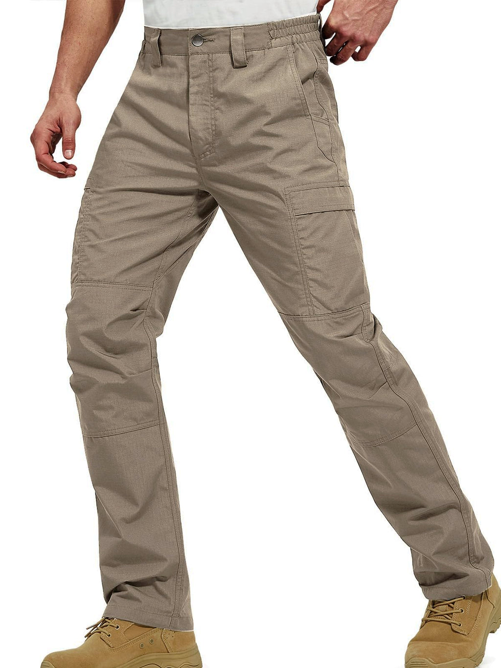 FREE SOLDIER Men's Cargo Pants Water Resistant Ripstop Tactical Pants for Men Work Pants Lightweight Outdoor Hiking Pants Men