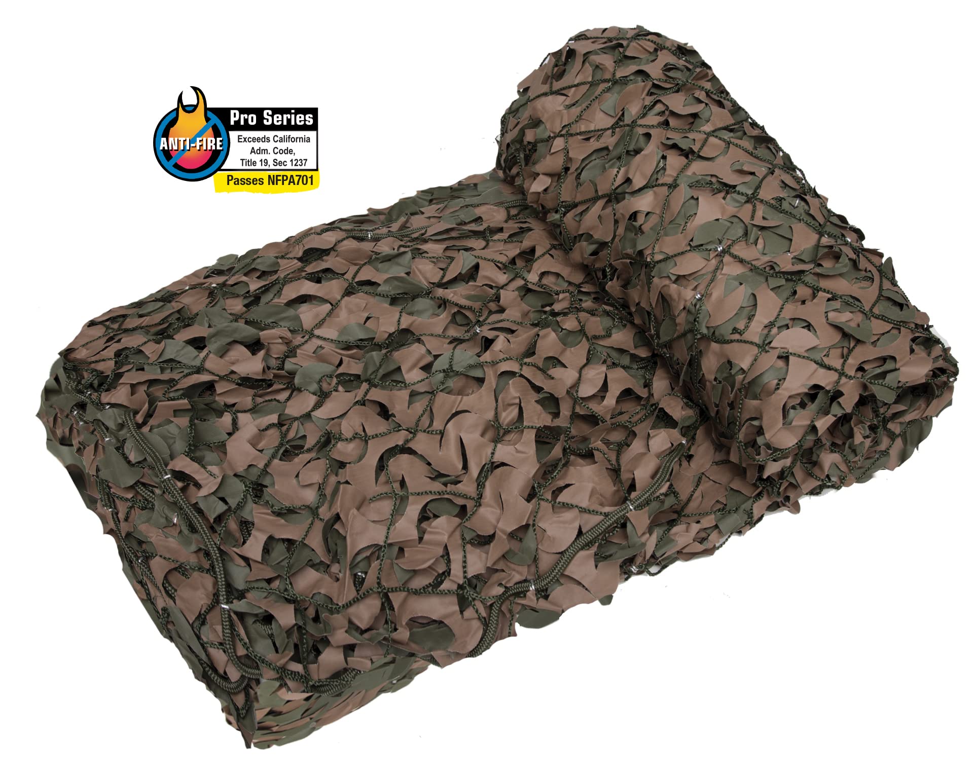 CamoSystems Pro Series - Fire Retardant Military Camouflage Netting with Mesh Attached