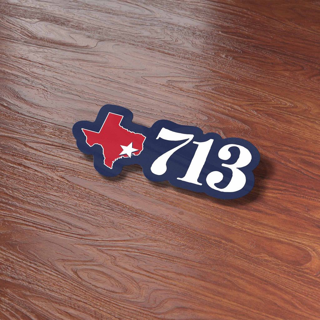 713 Houston Area Code Sticker - Cool Texas Decals