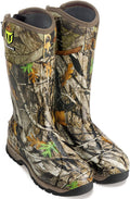 TIDEWE Rubber Hunting Boots, Waterproof Insulated Next Camo G2 Warm Rubber Boots with 7mm Neoprene, Sturdy Outdoor Hunting Boots for Men (800g Insulated & Standard, Size 6-14)