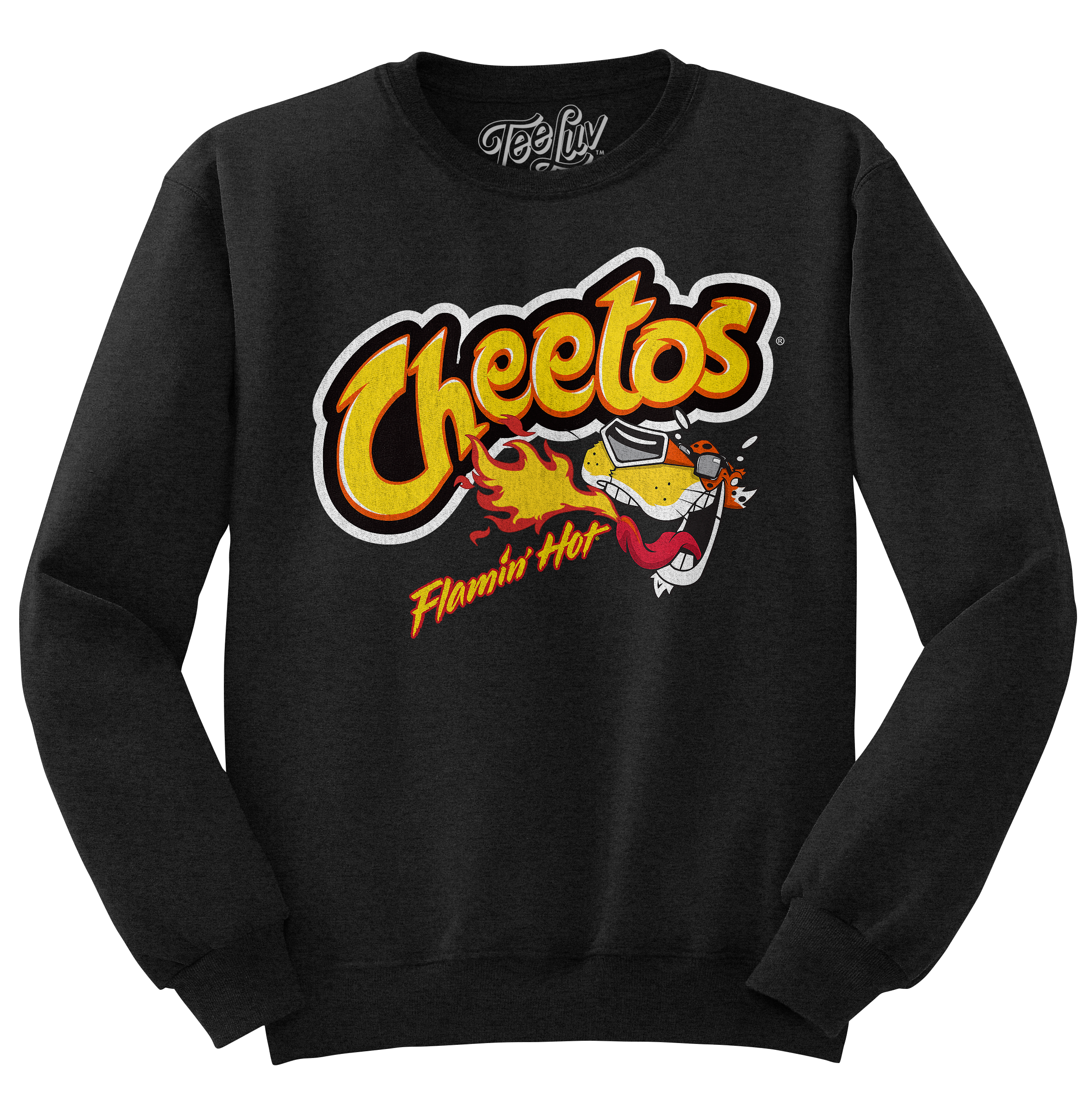 Flamin' Hot Cheetos Faded Logo Crewneck Sweatshirt - Black