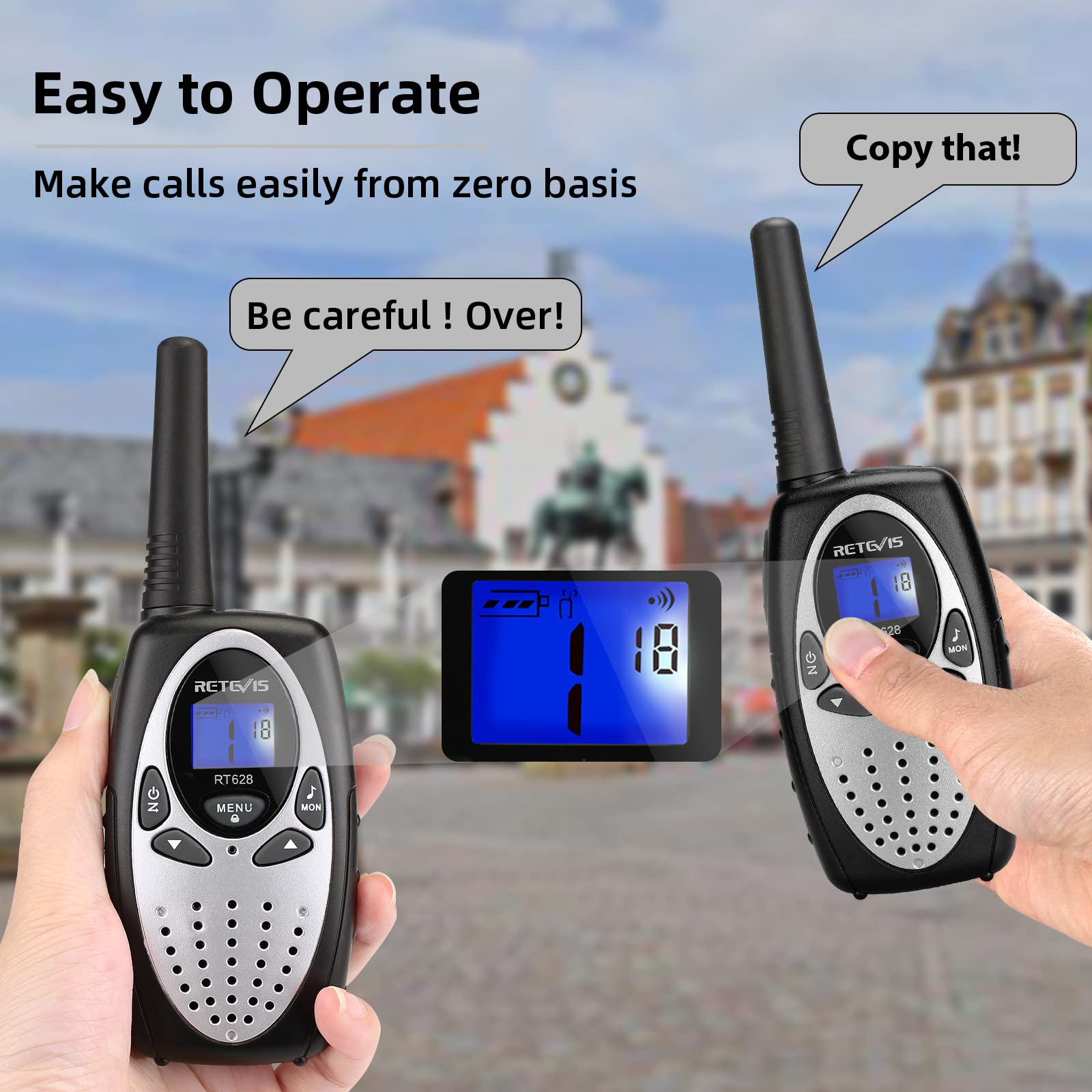 Retevis RT628 Walkie Talkies for Kids,Toys Gifts for 6-12 Years Old Boys Girls,Long Range 2 Way Radio 22CH VOX,Birthday Gift,Family Walkie Talkie for Camping Hiking Indoor Outdoor