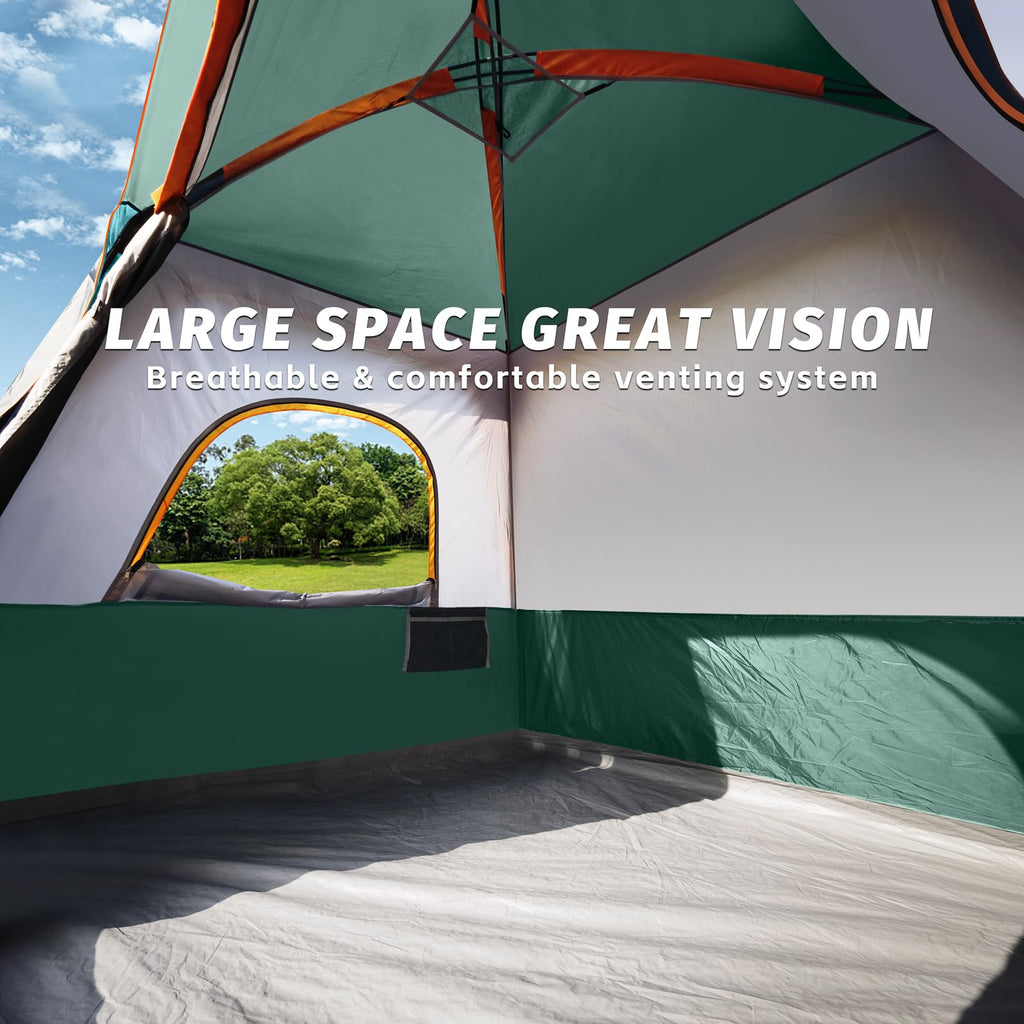 UNP 2/4/6/8 Person Tent, Portable Cabin Tent, Camping Tent 4-Person Easy Set Up, Waterproof with Top Rainfly for Outdoor Camping/Hiking | Easy Set Up, Waterproof, Top Rainfly