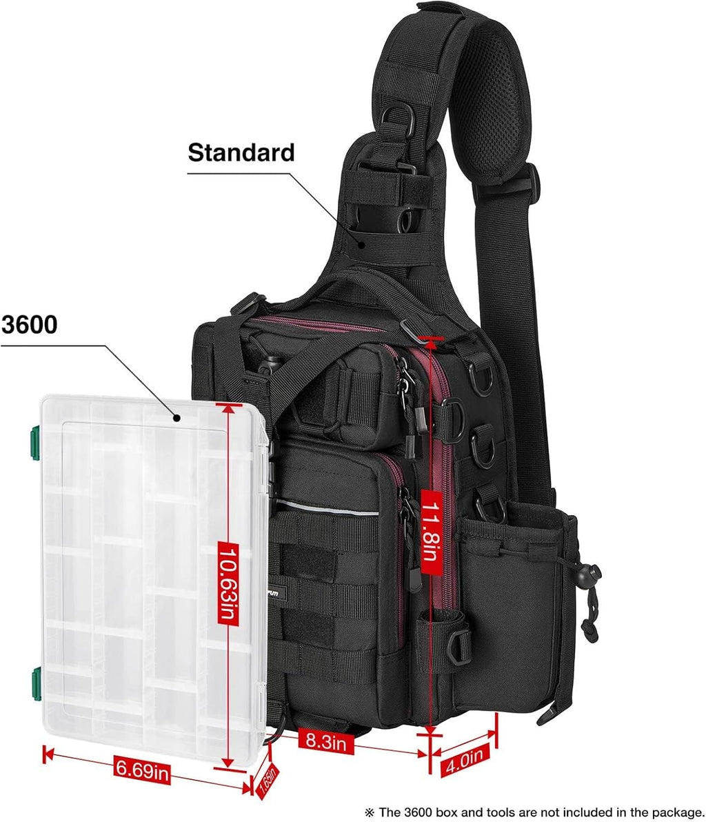 Piscifun Fishing Backpack with Rod Holder, Lightweight Sling Bag Storge Gear and Equipment