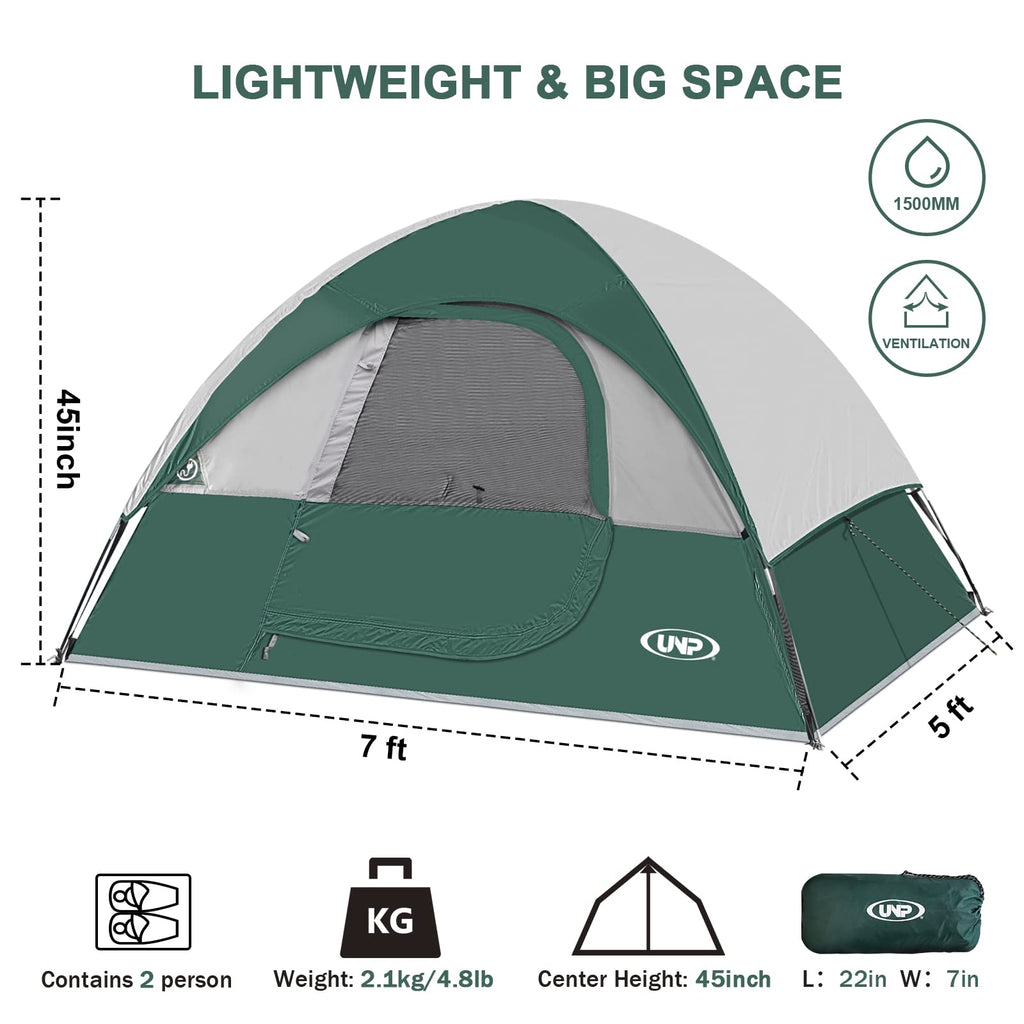 Camping Tent 2 Person, Waterproof Windproof Tent with Rainfly Easy Set up-Portable Dome Tents for Camping…